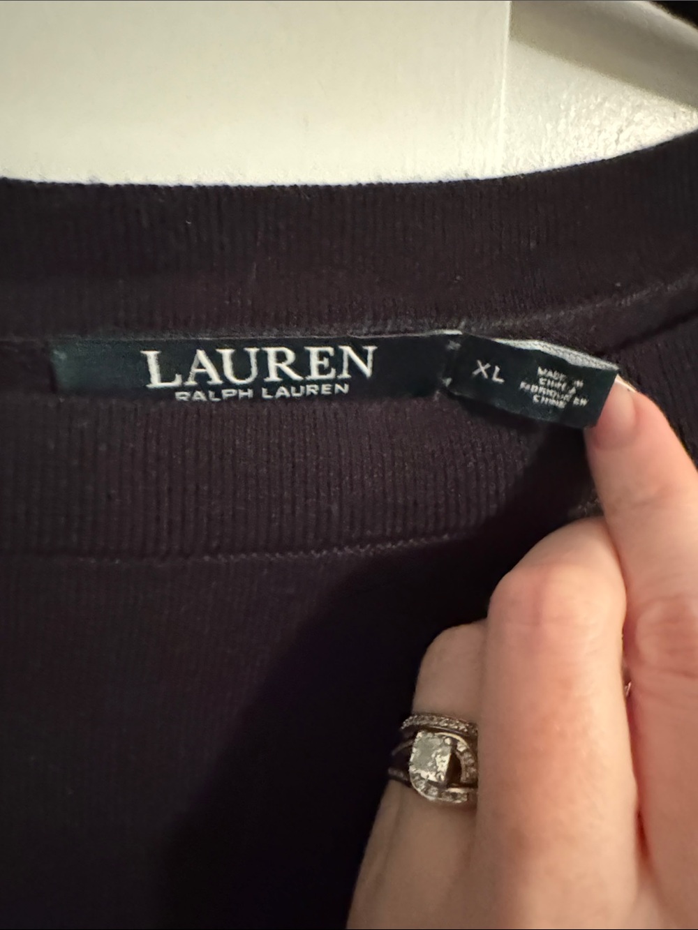 Lauren Ralph Lauren Black Short-Sleeve Knit Top with Boat Neck size xl NWT - Picture 2 of 6